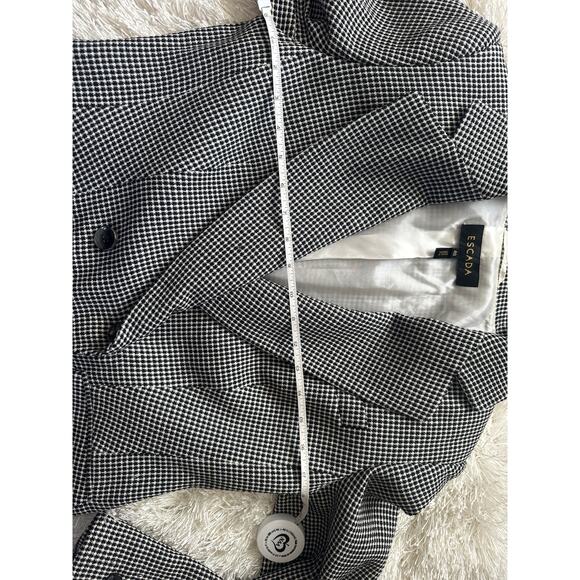 Escada Black White Houndstooth Wool Blazer – Size 40  8 Classic Tailored Jacket - Picture 7 of 9